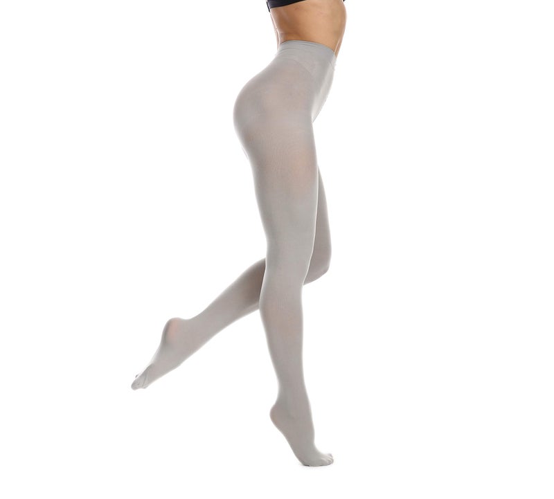 Frola Women's 80 Denier Soft Semi Opaque Solid Color Footed Pantyhose Tights((Small-Medium,Gray) - Image 4